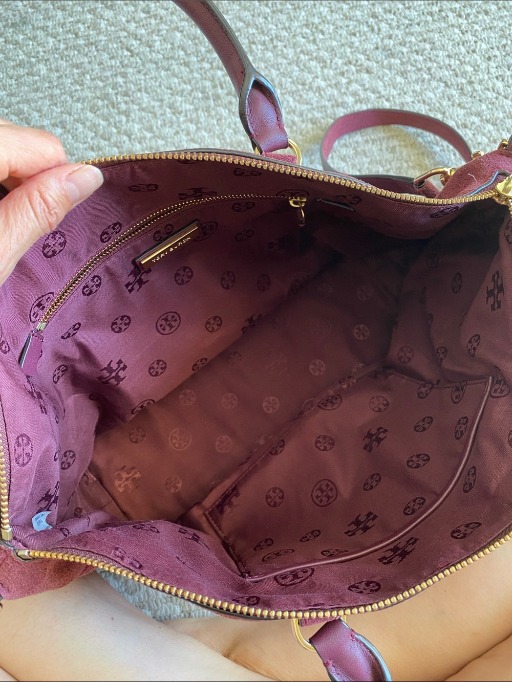 TORY BURCH Frida Suede Satchel - Picture 2 of 4